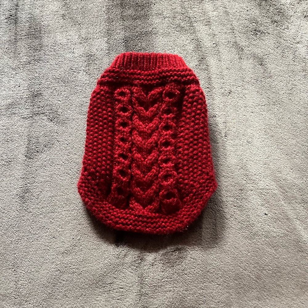 Nautica Red Cable-Knit Dog Sweater